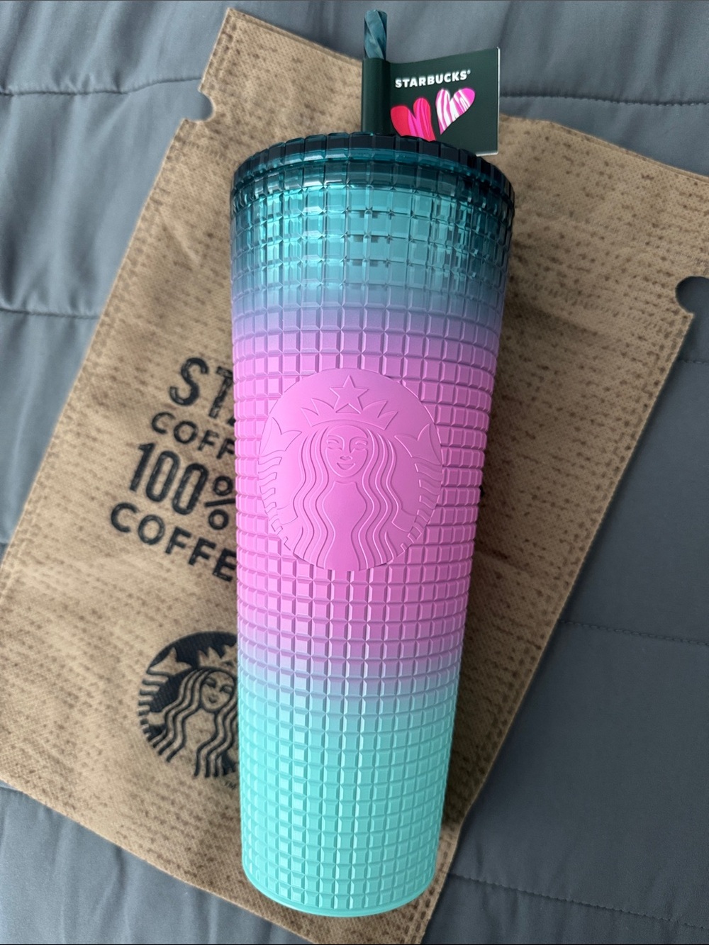 NEW Starbucks Cold Cup Tumbler featuring a tri-color gradient 24oz Venti Size